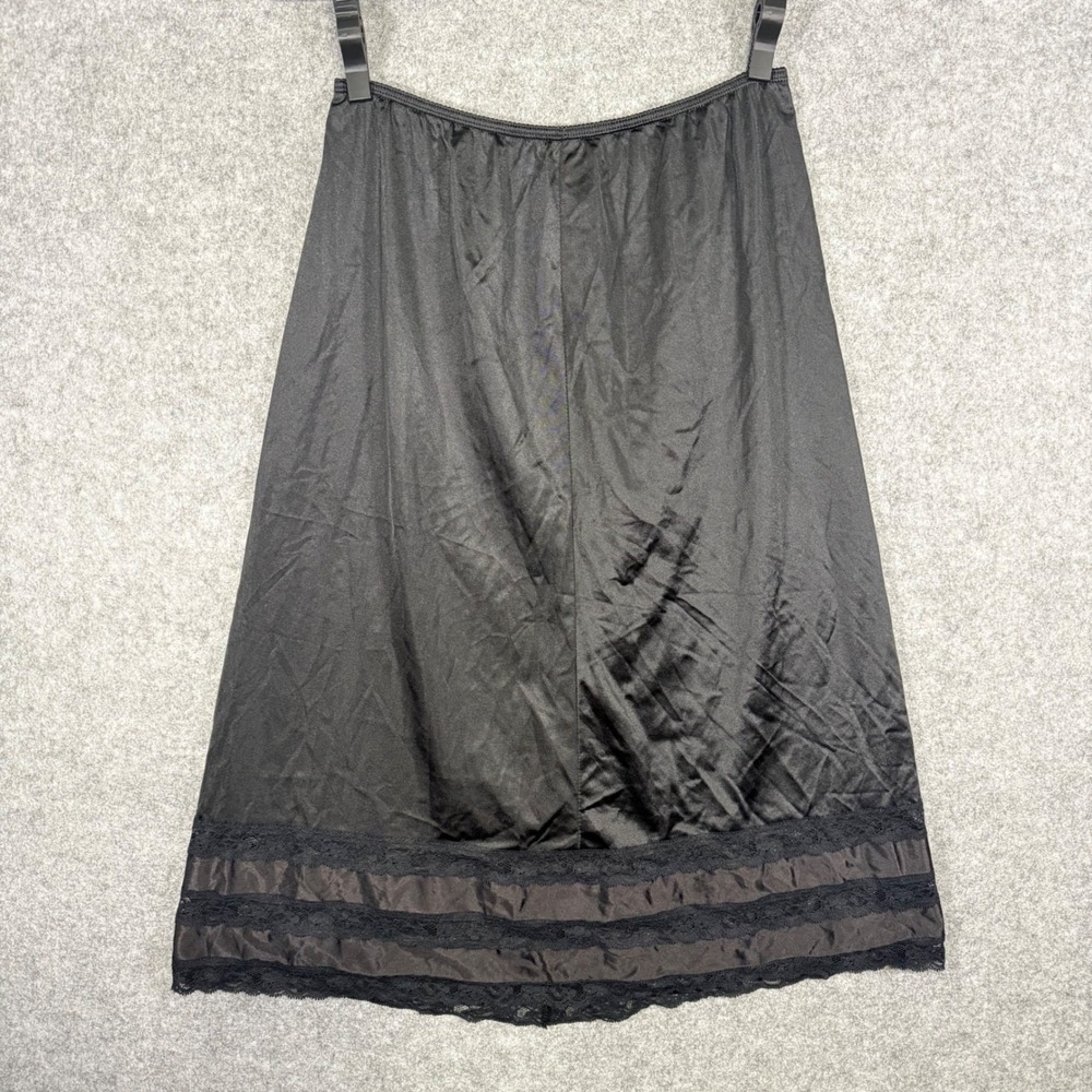 Sliperfection Half Slip Womens 1X Black Vintage Lace Trim Made in USA 778X